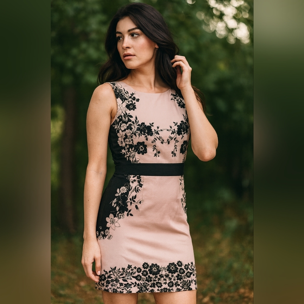 Pink floral New York & Company dress - size 0
